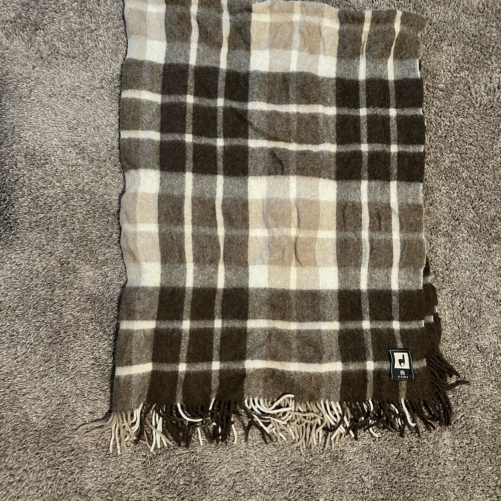 TUMI wool plaid blanket